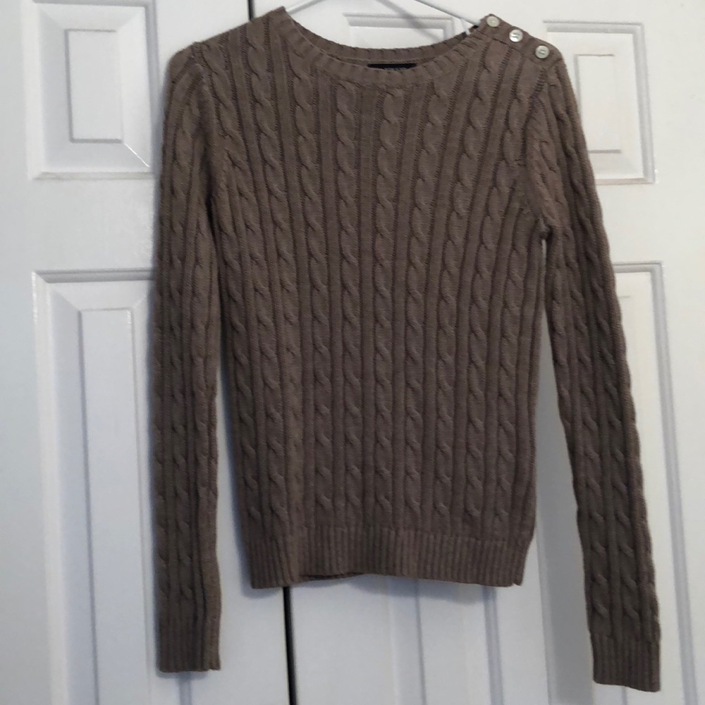 Lands end cable knit sweater 100% cotton NWT